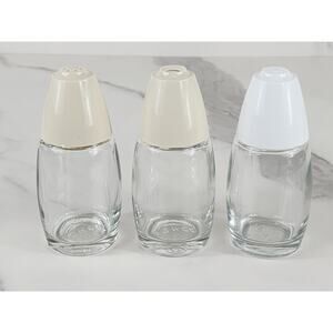 Gemco Clear Glass Salt & Pepper Shakers 3 1/2" Made in USA Mid Century 70s x3